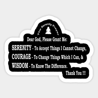 "The Serenity Prayer - Wall Art with White Font & Transparent Background. Sticker